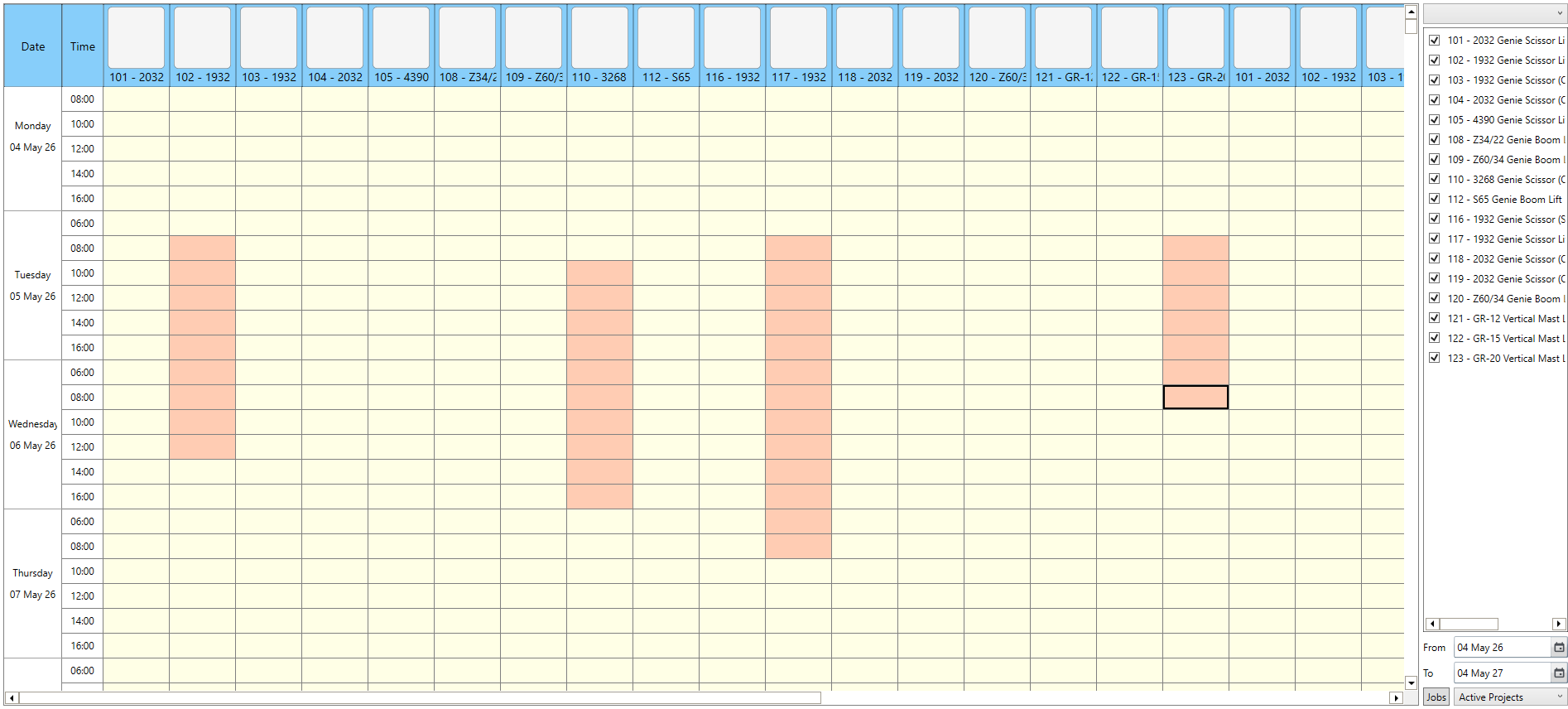 Plan for when and where your equipment needs to be using the Equipment Planner (WIP)